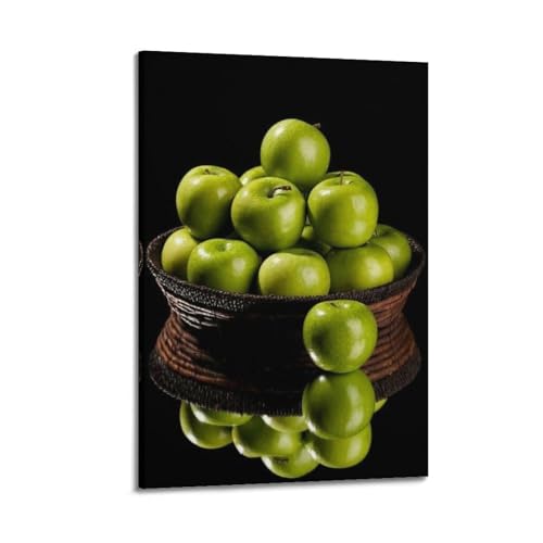 Panier de pommes vertes pour une cuisine lumineuse et moderne