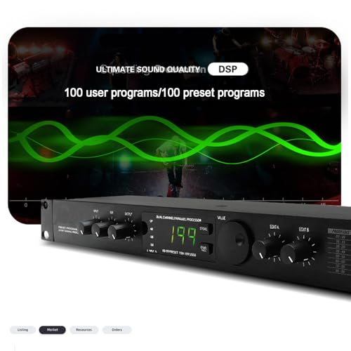 Procesador de Audio Digital, Ecualizador Profesional, Mezclador para Karaoke con Reverberación, Reducción Automática de Ruido, para Actuaciones en Escenario, DJs y Discursos Empresariales miniatura 3
