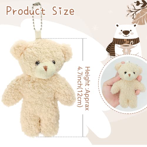 12 Pack Brown Mini Teddy Bears , 4.7 Inch Tiny Soft Stuffed Teddy Bear, Small Plush Bears Bulk For Birthday Party Decor Valentine's Day Gift Graduation Party Favors Bag Diy Keychain Crafts #TOP1