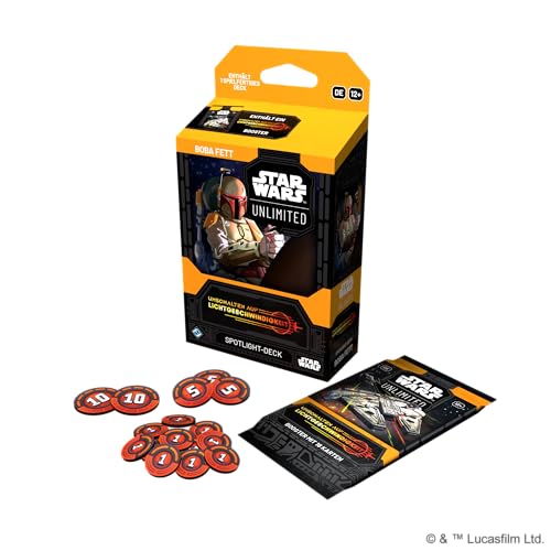 Fantasy Flight Games - Star Wars: Unlimited TCG Umschalten auf Lichtgeschwindigkeit Spotlight-Deck Boba Fett - 50-Karten-Deck mit exklusiven Karten! Alter 12+, 2+ Spieler, 20 Minuten, Deutsch