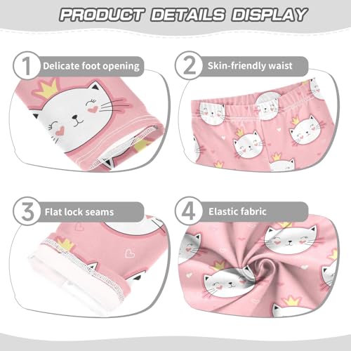 Girls Basic Leggings Baby Girls Pants Cat Cartoon Soft Footless Stretchy Tights Pants 4-10Y3