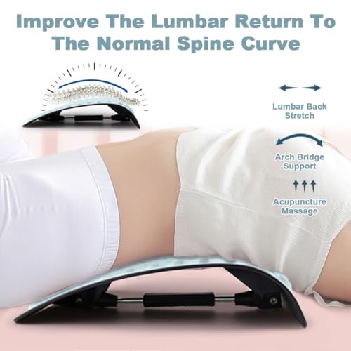 Image of Back Stretcher for Lower Back Pain Relief，Unlimited-Level Adjustable Lumbar Back Cracker Board, Back Cracker for Men & Women Stretching, Back Cracking Device for Scoliosis