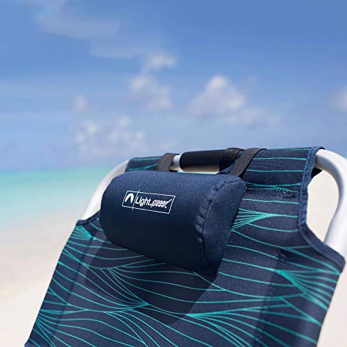 Lightspeed Outdoors Reclining Beach Chair | Lightweight Folding Chair (Blue Wave) - Image 8