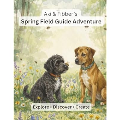 Aki & Fibbers Spring Field Guide Adventure: A Kids Coloring & Activity Book with Nature, Animals, Mazes & Word Searches
