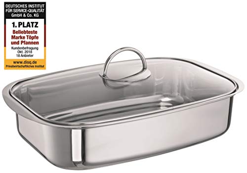Schulte-Ufer 67048-36 - Fuente Rectangular con Tapa de Cristal (36 cm, 6 litros, inducción)