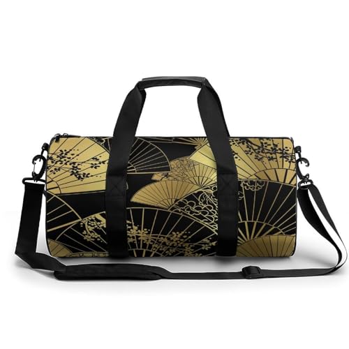 Sac de gym motif éventail japonais duffel bag de randonnée