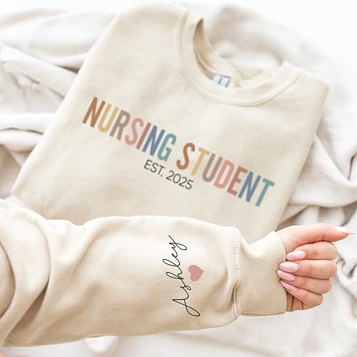 Personalized Nursing Student Sweatshirt, Custom Future Nurse Shirt, Medical School Gift, Gift for Healthcare Student2
