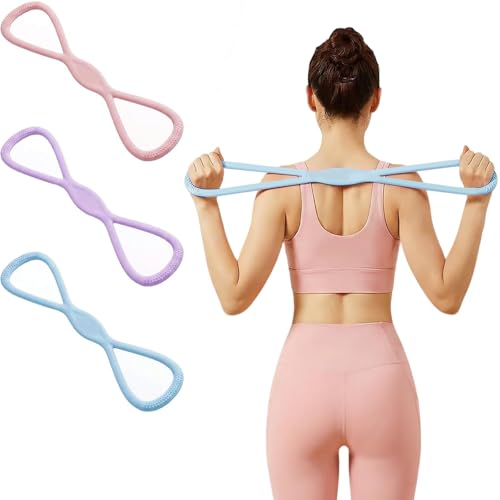 Image of Resistance Bands, Figure 8 Resistance Bands for Women Men, 8 Shaped Resistance Rubber Band for Arms, Back, Shoulder Stretch with Handles, Not Break, Portable