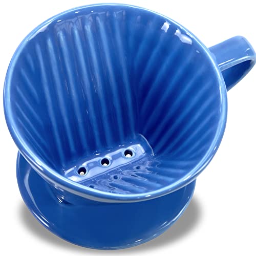 Image of Pour Over Ceramic, Coffee Dripper Ceramic Coffee Maker,Blue