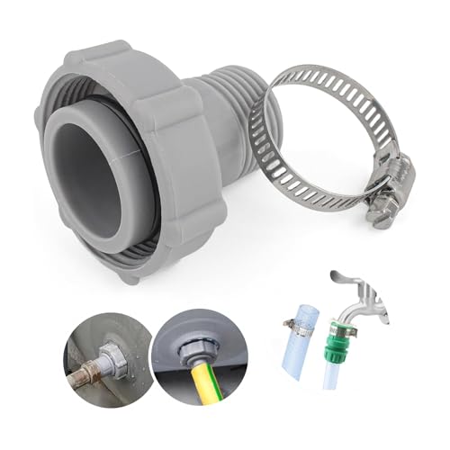 IHLOOTD Conector Desagüe Piscina Adaptador Drenaje Piscinas Accesorio Drenaje Piscina con Abrazadera de Manguera para Desagüe del Fondo de la Piscinas
