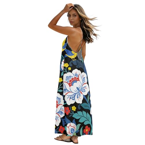 Robe caraco à dos ouvert : oubliez la chaleur avec cette robe de maison fleurs bleues M