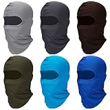 6 Pcs Face Balaclava Cover Winter Windproof Face Mask Full Face Cover Polyester Ice Silk Uv Protection for Outdoor Sports(Coffee, Dark Grey, Army Green, Royal Blue, Light Grey, Sky Blue, Ice Silk)