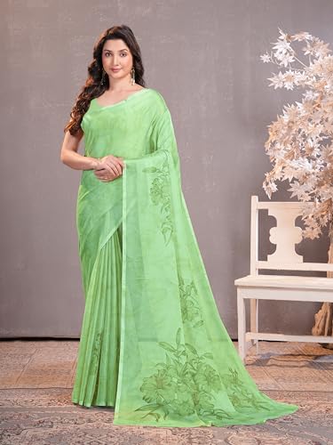 Image of Garden Vareli Floral Print Chiffon Saree