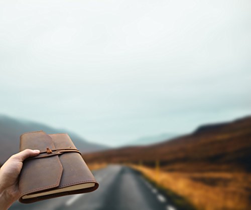 Refillable Leather Journal Writing Notebook - Lay Flat Notebook, Handmade Leather Bound Diary For Men & Women, Gift For Travel Diary, Creative Writing & Art Sketchbook To Write In, Large 6X8 #TOP4