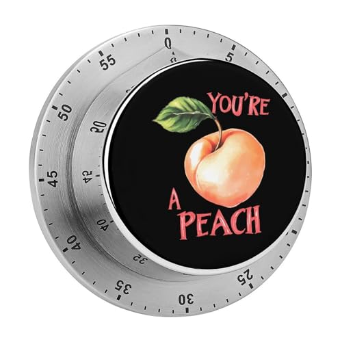 You're A Peach Kitchen Digital Timer Stainless Steel Mechanical Rotating