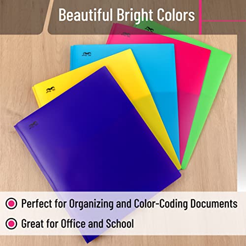 Mr. Pen- Folders With Pockets And Prong, 5 Pack, Plastic, Pocket Folders, Folders With Prongs, File Folders With Fasteners, 2 Pocket Folder, Folder With Pockets, Two Pocket Folder, 3 Prong Folders #TOP3