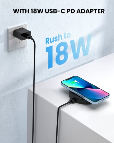 Image of Magnetic Wireless Charger for Apple: MGG Mag-Safe Charging Pad for iPhone 15 /14 /13 /12 Pro Max /Plus /Mini - Mag Charger Pad for AirPods Pro 3 2 with 18W Adapter and Kickstand
