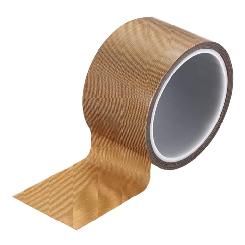 Image of PATIKIL High Temperature PTFE Tape 2-3 /8 Inch x 33 Feet, PTFE Coated Fiberglass Adhesive Tape for Vacuum Sealer Machines Hand-Impulse Sealers Insulation, Brown
