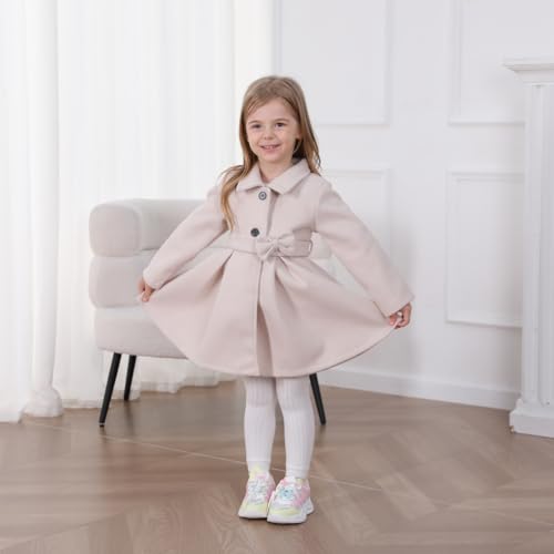 Toddler Baby Girl Clothes Jacket Coat Long Sleeve Solid Color Buttons Dress Coat Fall Winter Outfit3