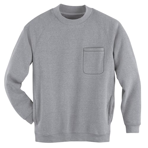 Collections Etc Men's Chest Pocket Comfortable Crewneck Sweatshirt