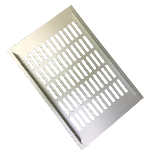 Grille de ventilation 200 x 450 mm en aluminium argent pour l'aération d'armoire