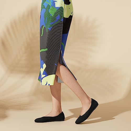 Arromic Flats Shoes for Women, Washable Round Toe Knit Ballet Flats Shoes with Comfortable Heel Cushions, Soft Slip on Dressy Shoes for Business Casual, Office, Work, Wedding3