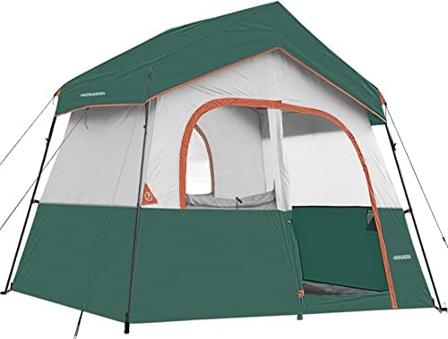 HIKERGARDEN 6 Person Camping Tent - Portable Easy Set Up Family Tent for Camp, Windproof Fabric Cabin Tent Outdoor for Hiking, Backpacking, Traveling