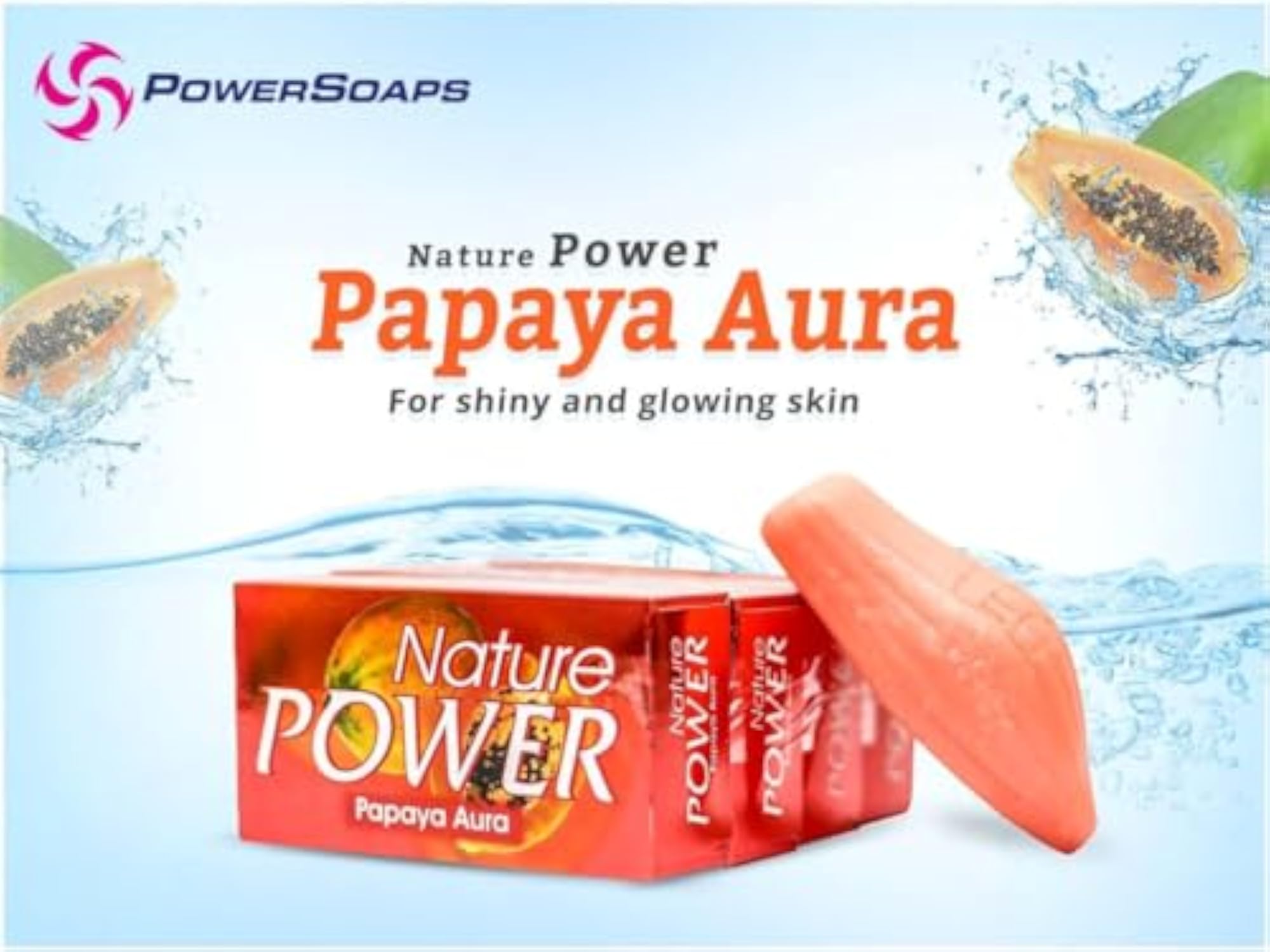 Nature Power Papaya Aura Beauty Soaps, Pack of 6