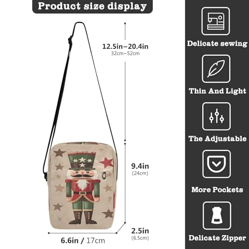 Crossbody Bag Nutcracker Christmas Messenger Bag for Women Men Purse Shoulder Bag Satchel Bag with Adjustable Strap 202b68673