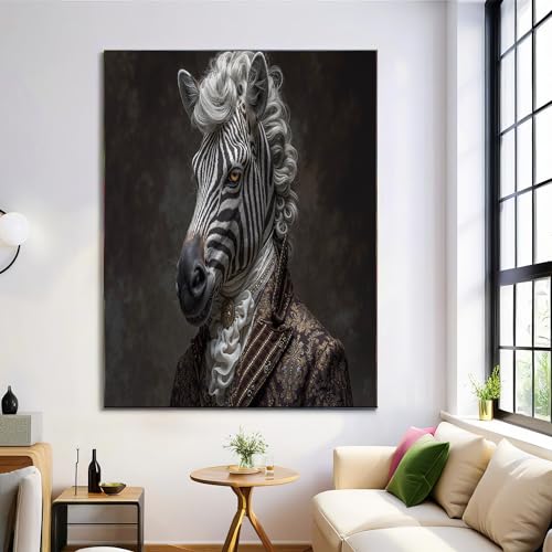 Tableau décoration murale gris zébré 70x100cm pour habiller un grand mur vide sans cadre