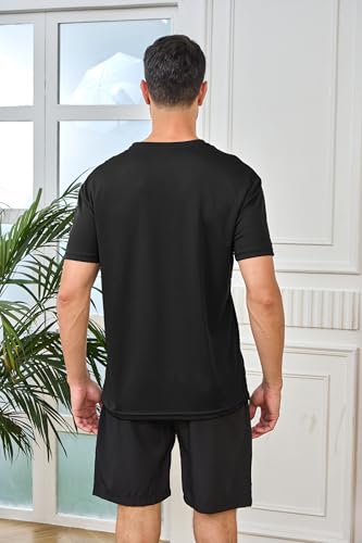 5 Pack Men’s Athletic Active Quick Dry Crew Neck T Shirts Running Gym Workout Short Sleeve Tee Tops3