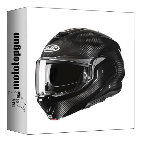 Casque modulable HJC F100 Carbon Noir XS, la protection haut de gamme en fibre de carbone