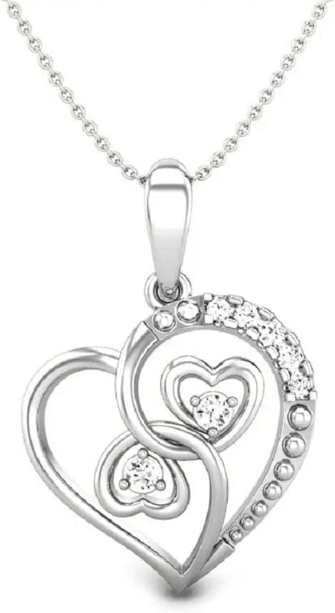 1 CT Round Colorless Moissanite Engagement Pendant, Wedding Bridal Pendant, Eternity Sterling Silver Solid Diamond Solitaire -Prong Anniversary Promise Gift for Her