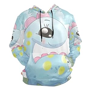 Daisy Bloem Leuke Dinosaurus Hoodie Sweatshirt voor Jongens Meisjes Trekkoord Pullover Lange Mouwen Hooded