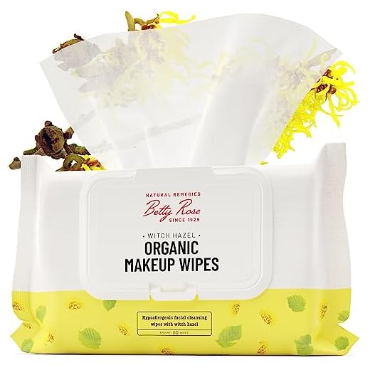 * Witch Hazel Makeup Facial Wipes - All Natural Make Up Wipes for Brightening and Calming, 100% Cotton Face Wipes Safe for Sensitive Skin, 50 Counts of Vegan Make up Remover Wipes