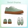 sharllen Ladies Canvas Shoes Women Low Top Sneakers Unisex Classic Lace Up Trainers for Men Canvas Plimsolls Pumps Casual Tennis Shoes(Green Brown 270) #3
