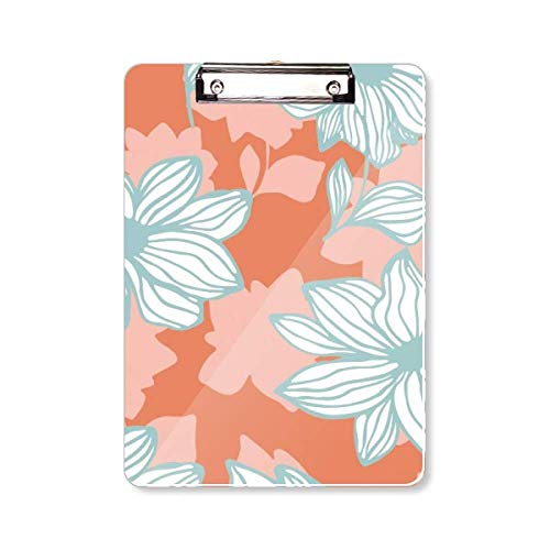Porte-documents A4 à motifs fleurs orange et vert pour ranger vos papiers