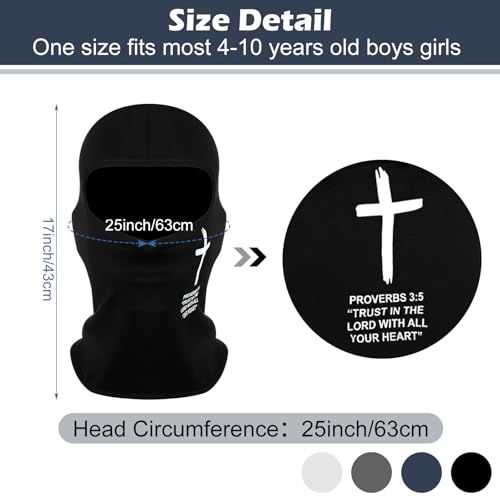 Shyyween 4 Pcs Football Cross Ski Mask Full Face Mask Cover Faith Christian Balaclava Face Cover for Men Women Outdoor Sports(Proverb 3:5)