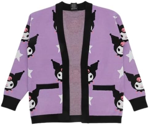 Kuromi Stars All-Over Print Women's Purple Long Sleeve Cardigan Large Kuromi Stars All-over Print image 5 of 6 B0FLKDL3YR