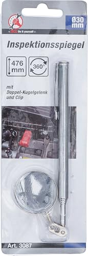BGS Diy 3087 | Inspektionsspiegel | Ø 30 mm | 190 - 476 mm | Kontrollspiegel | Teleskopspiegel | ausziehbar