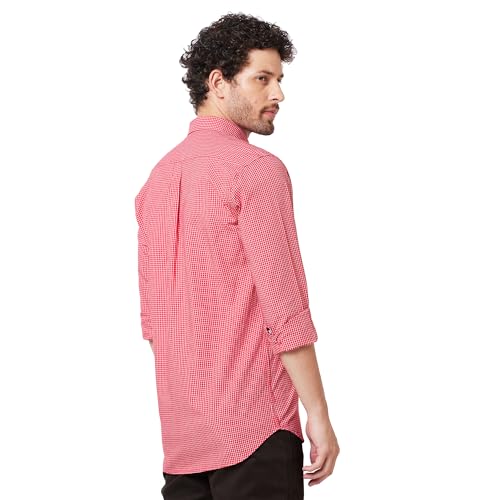 Image of KENNETH COLE New York Mens Slim Fit Cotton Spread Collar Long Sleeve Patch Pocket at Chest Casual Shirt