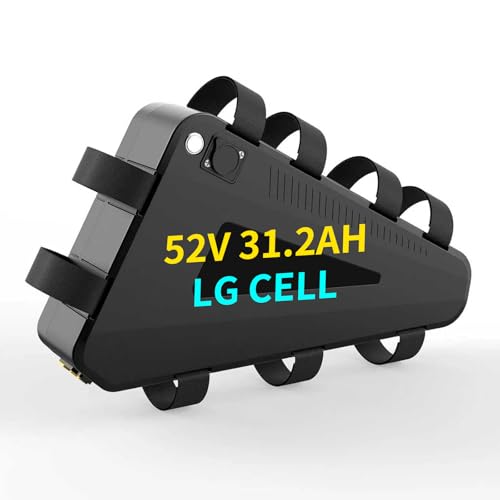 48V 52V Electric Bike Triangle Lithium Battery Pack 20Ah Triangle Ebike Battery With fast charger + BMS for 350-2000W Motorcycle Mountain Bicycle (52V31.2Ah)