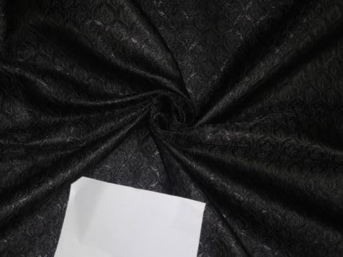 Brocart de soie noir de jais 111,8 cm tissu pour costume de mariage