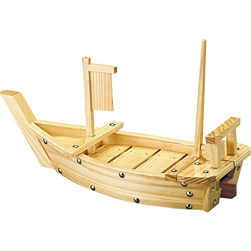 Japanbargain 1583, Large Wooden Sushi Boat Shape Plate Japanese Sushi Sashimi Serving Plate Tray Party Food Platter 65Cm For Restaurant Or Home Use, 25.5 Inch #TOP7