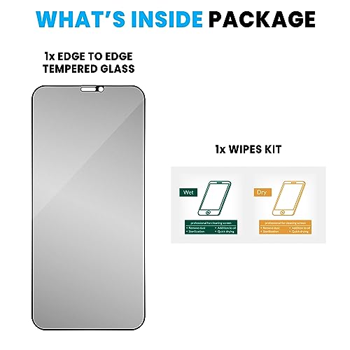 Image of ArmourPro Matte Privacy Tempered Glass for iPhone 12 / iPhone 12 Pro - Anti Spy Anti Glare Screen Protector, 9H Scratch Resistant, Smooth Touch, Full Coverage
