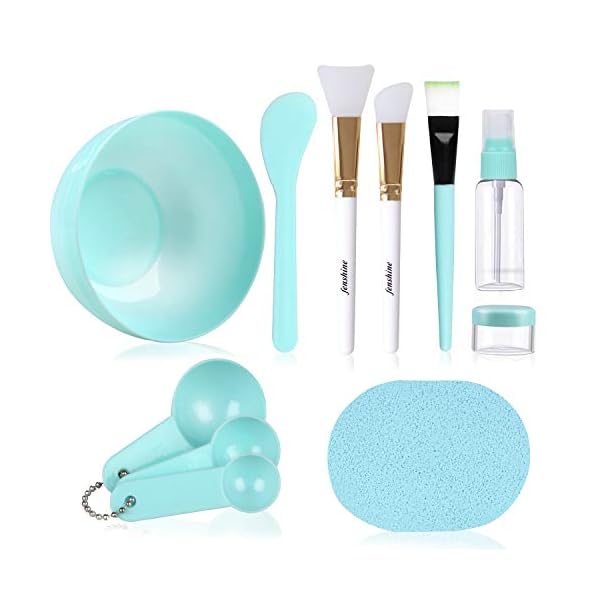 Face-Mask-Mixing-Bowl-Set-Facial-Mask-Mixing-Tool-Kit-with-Plastic-Mask-Bowl-Silicone-Mask-Brushes-Measuring-Cup-Stick-Spatulas-Facial-Sponge-10PCS Face Mask Mixing Bowl Set, Facial Mask Mixing Tool Kit with Plastic Mask Bowl Silicone Mask Brushes Measuring Cup Stick Spatulas Facial Sponge (10PCS)