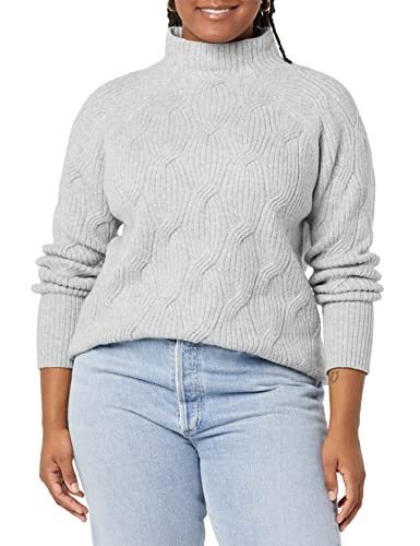 Amazon Essentials Women's Soft Touch Funnel Neck Cable Sweater, Grey Heather, X-Large #TOP2