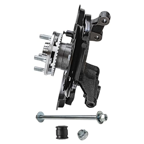Image of Detroit Axle - Rear Left Steering Knuckle for 2001-2008 Subaru Forester, Driver Side Steering Knuckle & Wheel Hub Bearing Assembly 2002 2003 2004 2005 2006 2007 Replacement