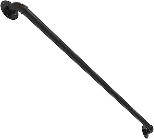MObyat Black Handrail for Stairs Elderly Kids Safety Staircase Rails Black Metal Wrought Iron Staircases Railing for Indoor Outdoor Hallway