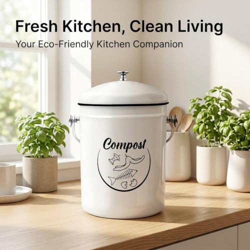 Compostador de cocina orgánico y minicontenedor de compost para encimera 5